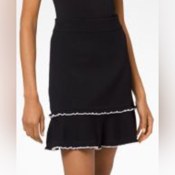 Michael Kors Black Mini Skirt with Ruffle Trim - Picture 7 of 11